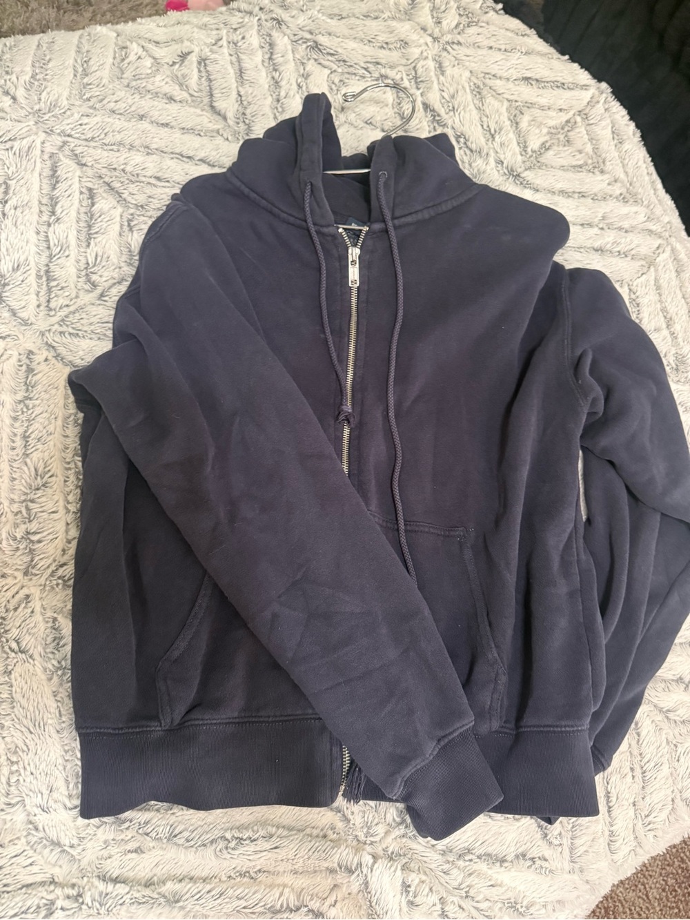 Brandy Melville Navy Full-Zip Hoodie